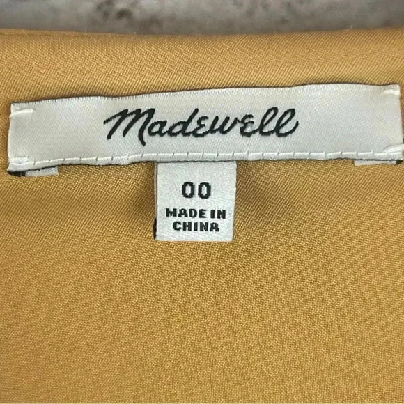 Madewell 00 Sweetgrass Ruffle Sleeve Dress Painted Blooms Yellow Gold Poly J0668 - Picture 3 of 9